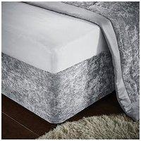 Catherine Lansfield Crushed Velvet Divan Base Wrap - Silver