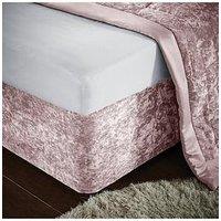 Catherine Lansfield Crushed Velvet Divan Base Wrap - Blush