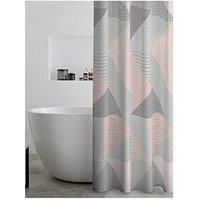 Catherine Lansfield Larsson Geo Shower Curtain - Pink