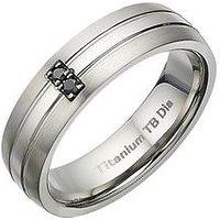 Titanium Band Ring With Cubic Zirconia Detail