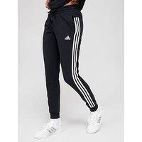 Adidas Sportswear Women'S 3 Stripes Single Jersey Cuffed Pant - Black/White