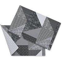 Catherine Lansfield Larrson Geo Set Of 2 Grey Placemats