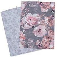 Catherine Lansfield Dramatic Floral Set Of 2 Tea Towels