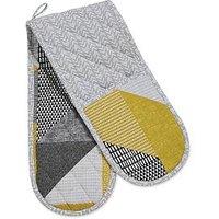 Catherine Lansfield Larsson Geo Double Oven Glove In Ochre