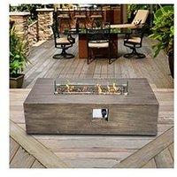 Teamson Home Outdoor Gas Fire Pit With Lava Rocks And Cover