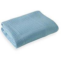 Clair De Lune Soft Cotton Cellular Pram Blanket - Blue