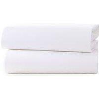 Clair De Lune 2 Pack Cotton Fitted Pram/Crib Sheets (90 X 40 Cm) - White
