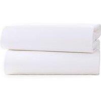 Clair De Lune 2 Pack Fitted Cotton Cot Sheets (120 X 60 Cm) - White