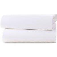 Clair De Lune 2 Pack Fitted Cotton Cot Bed Sheets (140 X 70 Cm) - White