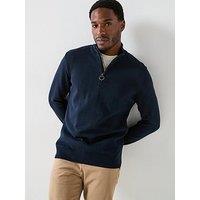 Barbour Cotton Half Zip Knitted Jumper - Navy