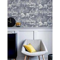 Arthouse Meadow Hare Navy Wallpaper