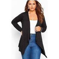 Yours Waterfall Cardigan - Black