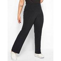 Yours Bootcut 28" Ponte Rib Trouser. Black