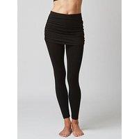 Tlc Sport Performance Medium Compression Gathered Skirt Legging - Black