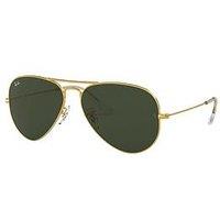 Ray-Ban Aviator Gold Metal Sunglasses - Black