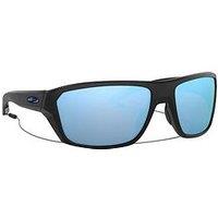 Oakley Rectangle Black Frame Blue Lens Sunglasses - Black