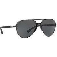 Emporio Armani Aviator Matte Black Frame Sunglasses - Black