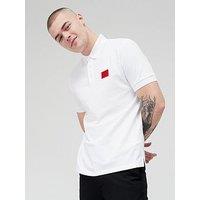 Hugo Dereso Red Patch Logo Polo Shirt - White