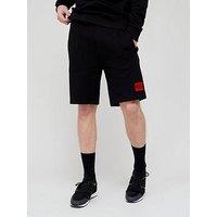 Hugo Diz Red Patch Logo Jersey Shorts - Black