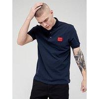 Hugo Dereso Red Patch Logo Polo Shirt - Dark Blue
