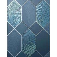 Fine Decor Miami Tropical Geo Navy/Silver