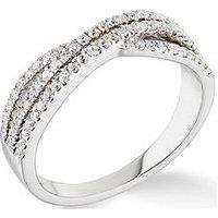 Love Diamond 9Ct White Gold 0.33Ct 8 Stone Diamond Twist Band Eternity Ring