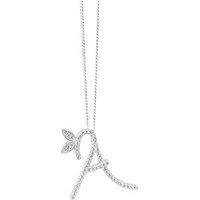 Say It With 1-Inch Winged Full Cz Initial Necklace - Sterling Silver