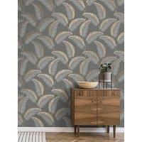 Fine Decor Cascade Leaf Grey/Rose Gold