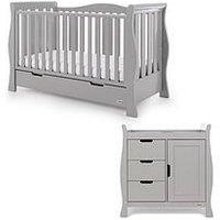 Obaby Stamford Luxe 2-Piece Nursery Furniture Room Set - Warm Grey