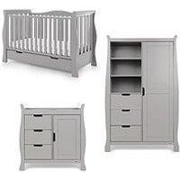 Obaby Stamford Luxe 3-Piece Nursery Furniture Room Set - Warm Grey