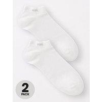 Boss 2 Pack Trainer Liner Socks - White