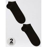 Boss 2 Pack Trainer Liner Socks - Black