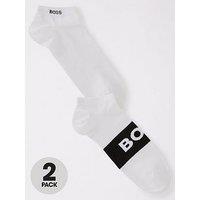 Boss 2 Pack Trainer Liner Logo Socks - White