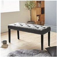 Very Home Warwick Velvet Bench - Charcoal/Black - Fsc Certified