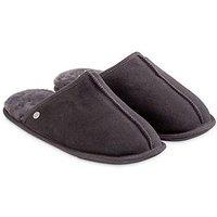Just Sheepskin Donmar Overlocked Raised Seam Sheepskin Mule Slipper - Granite