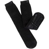 Totes Thermal Brushed Twist Original Slipper Sox - Black