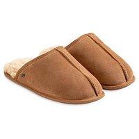 Just Sheepskin Donmar Overlocked Raised Seam Sheepskin Mule Slipper - Chestnut