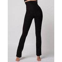 Tlc Sport Performance High Tummy Control Extra Strong Compression Slim Fit Bootleg Legging - Black