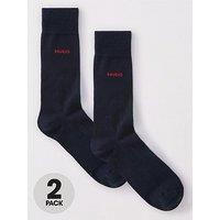 Hugo 2 Pack Classic Crew Socks - Navy