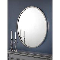 Julian Bowen Octave Round Mirror In Pewter