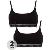Hugo Logo Bralette (2 Pack) - Black