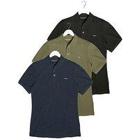 Badrhino 3 Pack Plain Polo Shirt - Multi