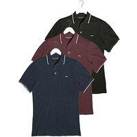 Badrhino 3 Pack Short Sleeve Tipping Polo Shirt - Multi
