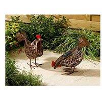 Smart Solar Solar Silhouette Hens Light Pair