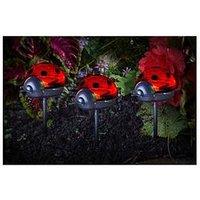 Smart Solar Decorative Ladybird Solar Stake Lights (Pack Of 3)