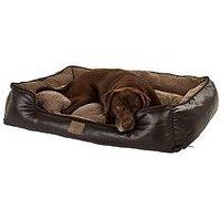 Bunty Tuscan Faux Leather Pet Bed Brown - Medium