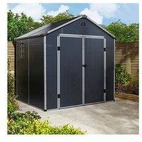 Rowlinson Airevale 8X6 Ft Apex Plastic Garden Shed - Dark Grey