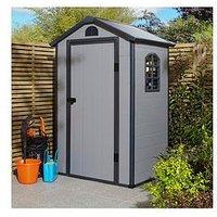 Rowlinson Airevale 4 X 3Ft Apex Plastic Shed - Light Grey