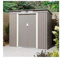 Rowlinson Trentvale 6 X 4Ft Metal Pent Garden Shed - Light Grey