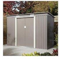 Rowlinson Trentvale 8 X 4Ft Metal Pent Shed - Light Grey